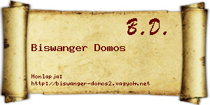 Biswanger Domos névjegykártya